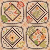 Floral patterned textile design vector