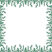 Summer meadow frame. Trendy botany graphic template. vector