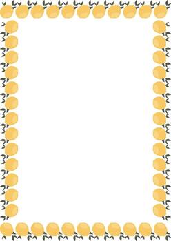 Lemon fruits frame. Autumn Thanksgiving decoration. Frame with empty space for your text vector