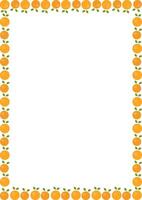 Tangerine fruit frame. Oranges simple sweet fruits border. illustration for any design vector