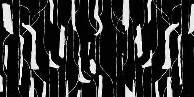 Dynamic hand drawn abstract pattern with organic lines and shapes in contrasting black and white, tribal and ethnic handcrafted textured background, simple graphic for textile vector