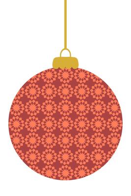 Simple flat style xmas bauble ornament decoration. Perfect for banner, flyer, label, postcard, sale, sticker, card. Isolated hand drawn illustration.