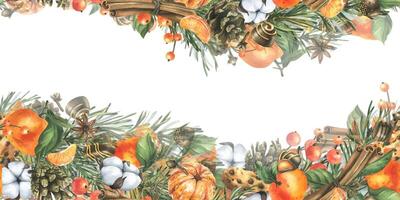 Holiday floral border decoration vector