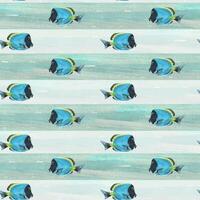 Colorful fish swimming pattern vector