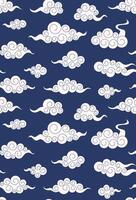 Traditional asian clouds blue pattern vector