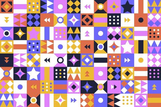 Flat abstract bright geometric pattern vector