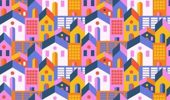Colorful geometric house pattern design vector