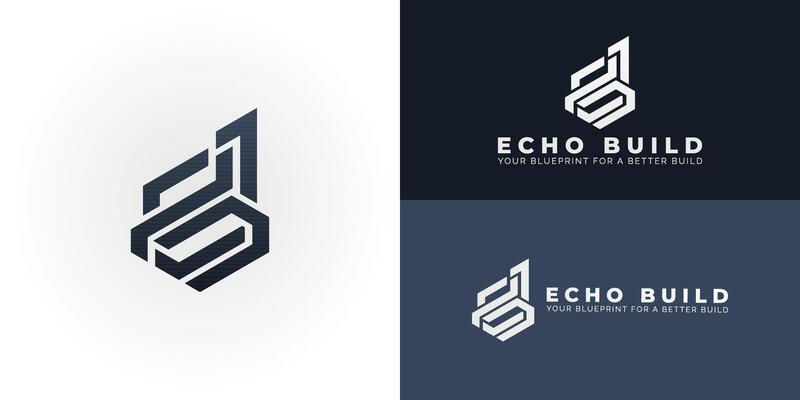 Stylish EB monogram for a contemporary architecture and construction company. This logo showcases a sleek, geometric design that represents stability, precision, and innovative thinking.