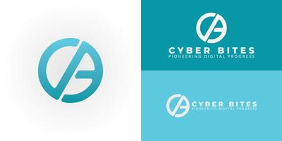 Modern technology logo featuring abstract CB initials within a sleek circle. Perfect for innovative tech, software, or consulting firms aiming for a professional and forward-thinking brand. vector