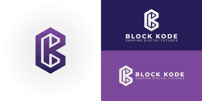 This modern geometric BK initial logo is designed within a hexagon shape, making it perfect for software development, IT, and technology businesses. It's clean, versatile, and exudes professionalism. vector