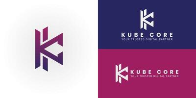 Abstract KC emblem logo representing technology and software companies. It signifies digital partnership and innovative solutions, providing a modern and adaptable design. vector
