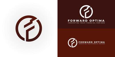 Modern financial advisory logo featuring stylized FO initials within a circle, symbolizing trust, growth, and clarity. Ideal for Forward Optima or Fidelity Origin. vector