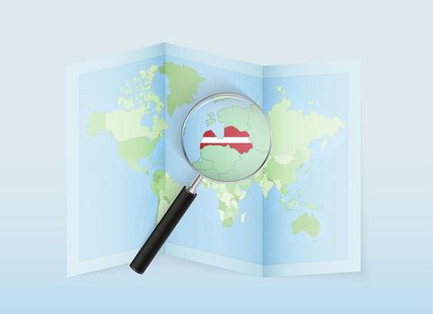 Latvia highlighted on a world map vector