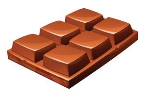 Chocolate bar illustration with squares vector