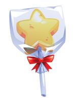 Star-shaped lollipop with ribbon vector