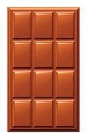 Milk chocolate bar with squares vector