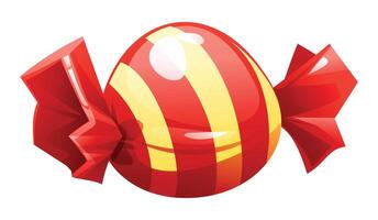 Red and yellow wrapped candy vector