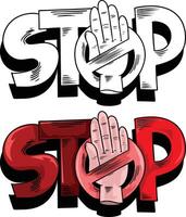 stop hand gesture vector