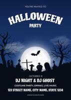 Halloween party invitation with DJ vector