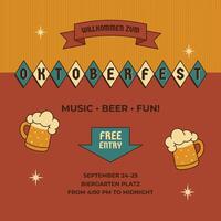 Oktoberfest music beer fun event vector