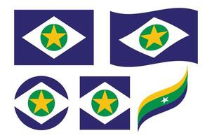 Collection of Mato Grosso Flag Designs. State Flag of Brazil. vector