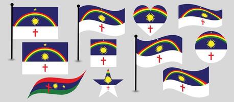 Pernambuco State Flags of Brazil Illustration Including Historical Flags. vector