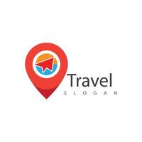 Air travel location logo stylized symbol design vector