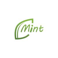 Simple mint logos leaf and symbol vector