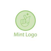 Simple mint logo stylized leaf vector