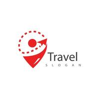 Location travel air logo stylized symbol design vector
