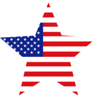 Star Shape with American Flag Design. USA Flag in star shape png