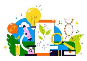 Scientific tools and elements of research vector