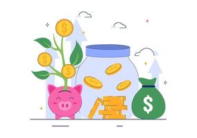 Design for World Thrift Day with Financial Education and Money Saving Elements vector