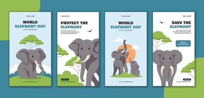 Illustrations for World Elephant Day awareness vector