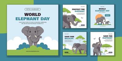 World Elephant Day visuals and messages vector