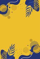 Abstract Blue Yellow Botanical Layout vector