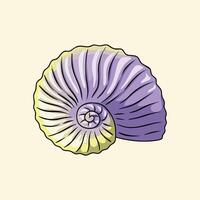 Illustration of a Purple Ammonite Shell vector