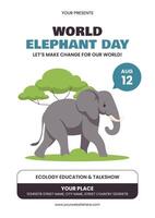 World Elephant Day poster illustration vector