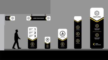 Tower Outdoor advertising set for street city promotion vector