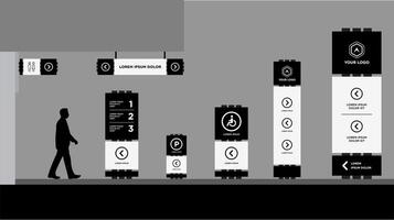 Tower advertising set for street city promotion vector