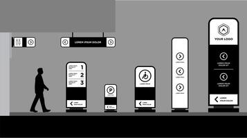 Tower signage concept corporate identity vector