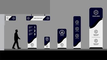 Tower Signage and Wayfinding Designs for Buildings and Parking Areas vector