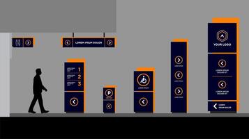 interior signage template set corporate identity vector