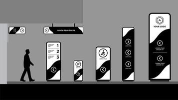 Tower display advertising on gray color vector