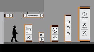 a Exterior and interior signage concept vector