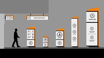 tower Exterior and interior signage concept corporate identity vector