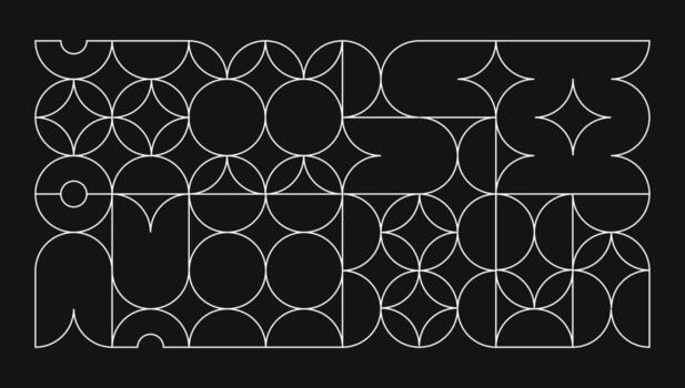 Geometric Composition with Circular and Semi-Circular Shapes vector