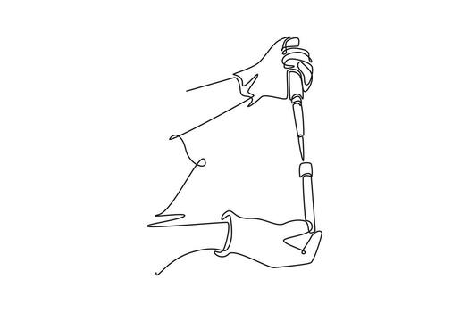 laboratorio técnico trabajos con un centrífugo. médico concepto. soltero línea dibujar diseño. gráfico ilustración vector