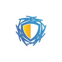 Abstract Shield in Nest Design, Security and Protection Concept. vector
