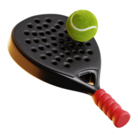 Padel racket and ball 3d rendered icon png